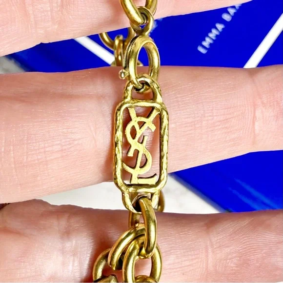 Yves Saint Laurent Ultra Rare Gold Plated Multicolored Jewel Charm Bracelet - Picture 8 of 12